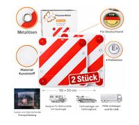 Preiswert & Gut 2 x Warntafel Kunststoff 50 x 50 Rot-Weiß Rückstrahler Wohnwagen Warnschild