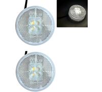 2x Weiße LED Umrissleuchte Positionsleuchte 12V 24V mit Rückstrahler E9 LKW SET