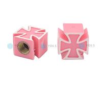 2x YOU.S Ventilkappen Reifenventil Eisernes Kreuz Pink PKW LKW Motorrad Fahrrad