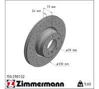 2x ZIMMERMANN Bremsscheibe SPORT COAT Z 150.2901.52