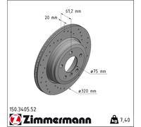 Bremsscheibe Hinterachse Zimmermann 150.3405.52