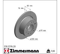 Bremsscheibe Hinterachse Zimmermann 230.2376.20