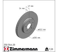 Bremsscheibe Vorderachse Zimmermann 250.1344.20