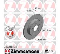 Bremsscheibe Hinterachse Zimmermann 250.1355.20