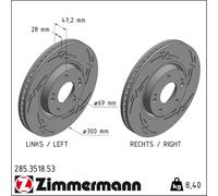 ZIMMERMANN Bremsscheibe 285.3518.53 vorne rechts/links innenbelüftet Ø300 mm für HYUNDAI KIA (DYK)