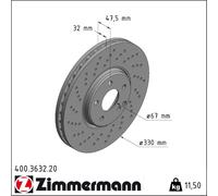 Zimmermann | Bremsscheibe | 400.3632.20