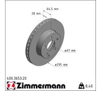 Bremsscheibe Vorderachse Zimmermann 400.3653.20