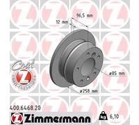 ZIMMERMANN Bremsscheibe 400646820 Hinterachse voll 258mm 12mm für Mercedes VAG