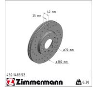 Bremsscheibe Vorderachse Zimmermann 430.1483.52