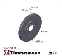ZIMMERMANN Bremssatz (2 Bremsscheiben) 4250238746782