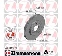 Zimmermann Bremsscheibe 100.1233.20 COAT Z Ø256 mm Vorderachse außenbelüftet