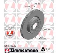 Bremsscheibe Vorderachse Zimmermann 100.3300.20