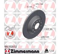 Bremsscheibe Hinterachse Zimmermann 100.3320.52