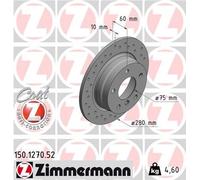 Bremsscheibe Hinterachse Zimmermann 150.1270.52