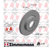 2x ZIMMERMANN Bremsscheibe 150.1288.20 für BMW