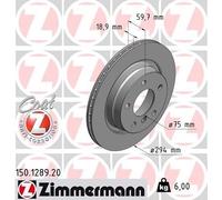 Bremsscheibe Hinterachse Zimmermann 150.1289.20