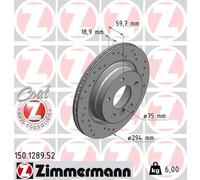 2x ZIMMERMANN Bremsscheibe SPORT COAT Z 150.1289.52