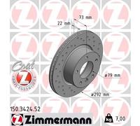 2x ZIMMERMANN Bremsscheibe SPORT COAT Z 150.3424.52