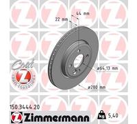 2x ZIMMERMANN Bremsscheibe COAT Z 150.3444.20