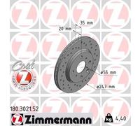 ZIMMERMANN SPORT Bremsscheiben für CITROEN C1 PEUGEOT 107 108 TOYOTA AYGO vorne