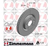 ZIMMERMANN 285.3519.20 Bremsscheibe, vorne, Coat Z