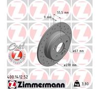 Bremsscheibe Hinterachse Zimmermann 400.1412.52