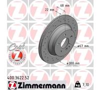 Bremsscheibe Hinterachse Zimmermann 400.3622.52