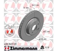 ZIMMERMANN Bremsscheiben COAT Z 400.3637.20 vorne belüftet 330 mm – 2x