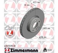 2x ZIMMERMANN Bremsscheibe 400.5519.30 für MERCEDES-BENZ