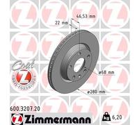 Bremsscheibe Zimmermann 600.3207.20