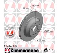 Bremsscheibe Hinterachse Zimmermann 600.3228.20