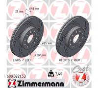 2x ZIMMERMANN Bremsscheibe vorne für VW Golf VI 5K1 Skoda Octavia III Combi 5E5