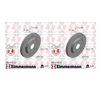 2x Zimmermann Bremsscheiben 293mm Außenbelüftet Gelocht Vorne Passend Für Honda Bremsscheibe: A.b.s.: 17962 A.b.s.: 19084 Abakus: 23103301 Abakus:
