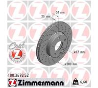 2x Zimmermann Scheibenbremse vorne 26053356 846238 246421001207 A2464210012