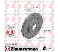 2x Zimmermann Scheibenbremse vorne 26188723