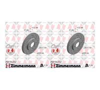 ZIMMERMANN Bremsscheibe SPORT COAT Z vorne rechts links Gelocht 258mm für MAZDA FORD 250.1343.52