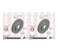 2x ZIMMERMANN SPORT BREMSSCHEIBEN 300mm GELOCHT VORNE passend für CHRYSLER CROSS