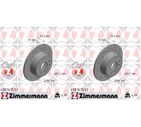 2x Zimmermann 430.1475.52 Bremsscheibe für SAAB OPEL VECTRA 9 3 9 5 J96 YS3E