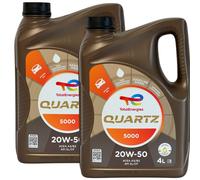 2x4 Liter Total Quartz 5000 Motoröl 20W50 Mercedes 229.1 PSA B712295 VW 502.00