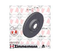 2xBremsscheibe ZIMMERMANN 450.5212.52 passend für LAND ROVER