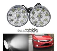 2x 9 LED Tagfahrlicht Nebelscheinwerfer Xenon Weiß rund Durchmesser 7CM DC12V