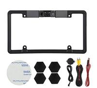 3 in 1 Nummernschildhalter Rückfahrkamera Auto, Parksensor mit 120 Grad Weitwinkel, 2 LED Beleuchtung, Wasserdicht - Einfache Nachrüstung, für Rückfahrhilfe und Abstandswarner Vorderes Kennzeichen