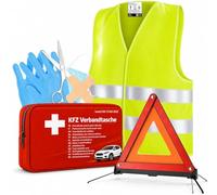 3 in 1 Pannenset 2026 - Auto Erste Hilfe Set mit Warndreieck, Warnweste & Verbandskasten - KFZ Autozubehör nach aktueller Norm geprüft (3 in 1 - KFZ SET)