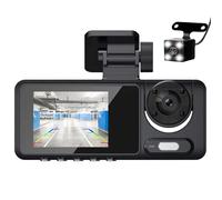 3-Kanal-Dashcam Auto Vorne Hinten und Innen Autokamera Videorecorder G-Sensor
