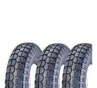 3 Reifen 3.50-8 kompatibel mit Vespa VBB VNB VBA VNA VB1T GL 125 150 verstärkt 6PR (6 Teles) | 3 schwarze Reifen