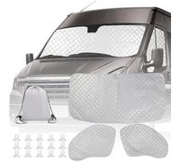 3 STK Sonnenschutz Thermomatten für Ford Transit Van MK7 2015-2025, Sonnenschutz Auto Frontscheibe Schutz Set,Auto Windschutzscheibe Sonnenblende Ersatz