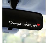 3 Stück I Love You Drive Safe Spiegelaufkleber, Auto Rückspiegel Aufkleber Sicheres Fahren Aufkleber Lustige Auto Vinyl Fensteraufkleber für Männer Frauen (Weiß)