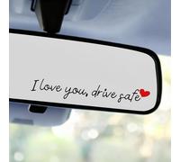 3 Stück I Love You Drive Safe Spiegelaufkleber, Auto Rückspiegel Aufkleber Sicheres Fahren Aufkleber Lustige Auto Vinyl Fensteraufkleber für Männer Frauen (Schwarz)