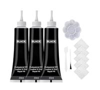 3 Stück Leder Reparatur Set 20 Ml Flüssigleder Schwarz Kunstleder Reparaturset Lederreparaturset Schwarz Leder Reparatur Set mit Reparaturset Geeignet für Sofas Autositze Lederjacken Taschen Usw