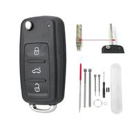 3-Tasten-Auto-Fernbedienungsgehäuse mit ungeschnittener Klinge für Volkswagen Transporter mit Nadelfeile Removal Tool für VW T4 T5 T6 Amarok Polo Golf Autoschlüsselgehäuse mit Stift-Werkzeug